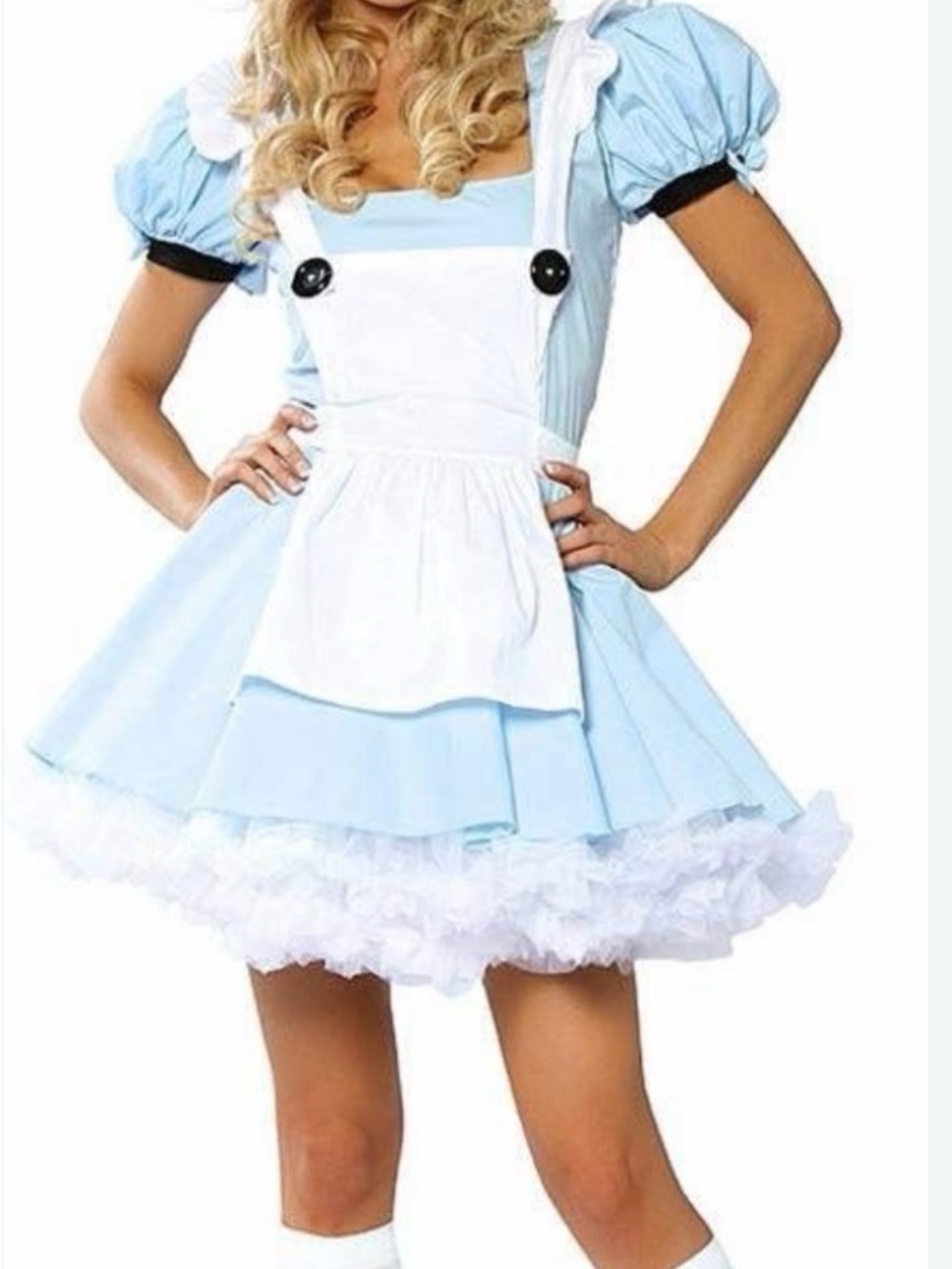 Womens Alice in wonderland Style Women's Costume Dress Sz S with tulle underskir